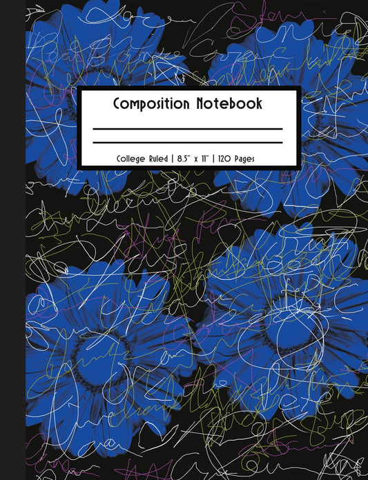 Blue Flower Composition Notebook | Outfique | Books |