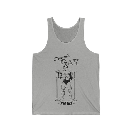 "Sounds Gay, I'm In!" Jersey Tank | Outfique | Tank Tops | DTG