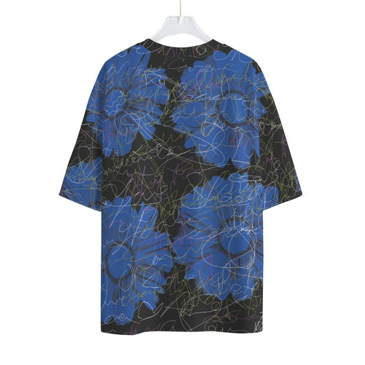 BLU FLOWERS Drop-shoulder T-shirt